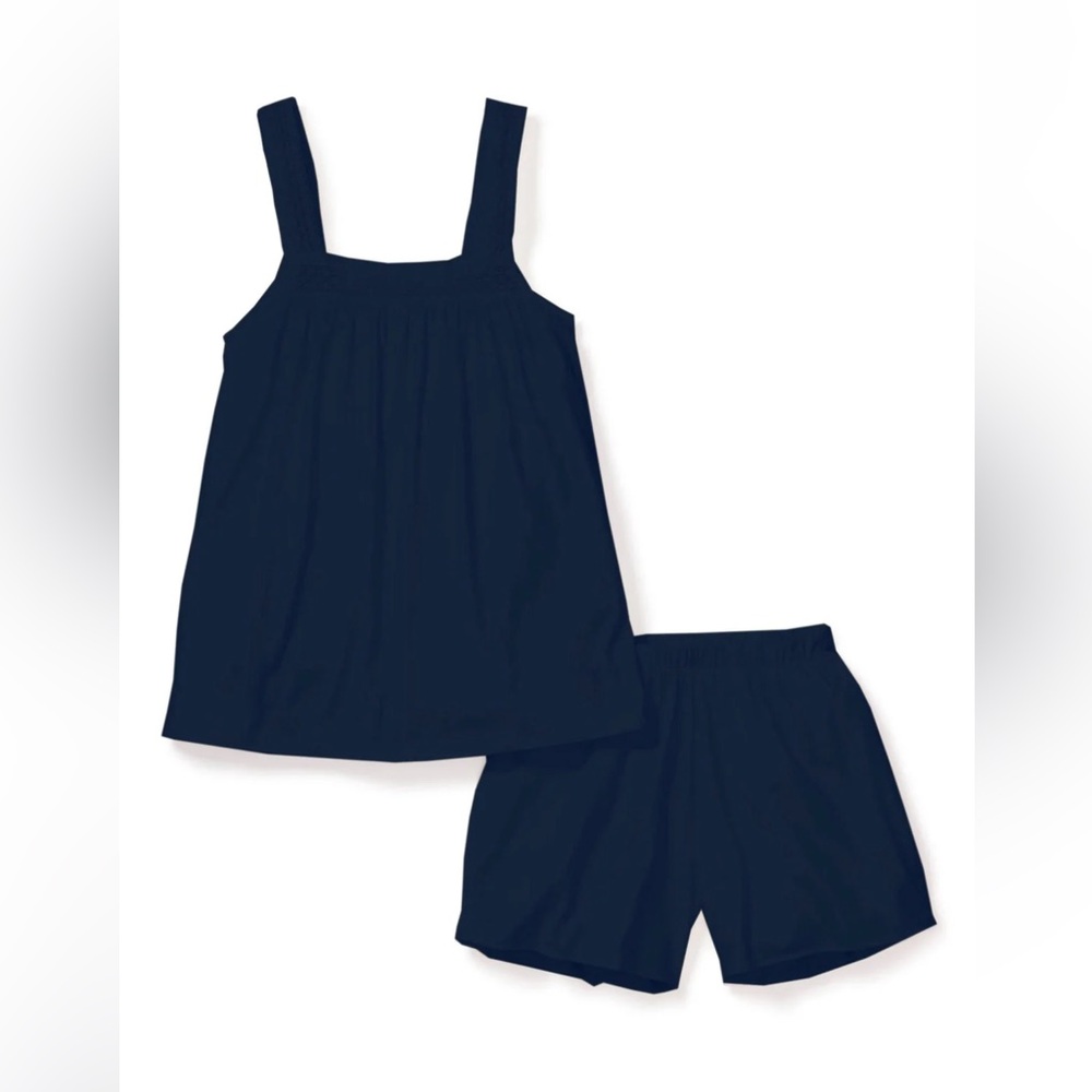 Petite Plum NEW XL Women's Pima Camille Short Set in Navy